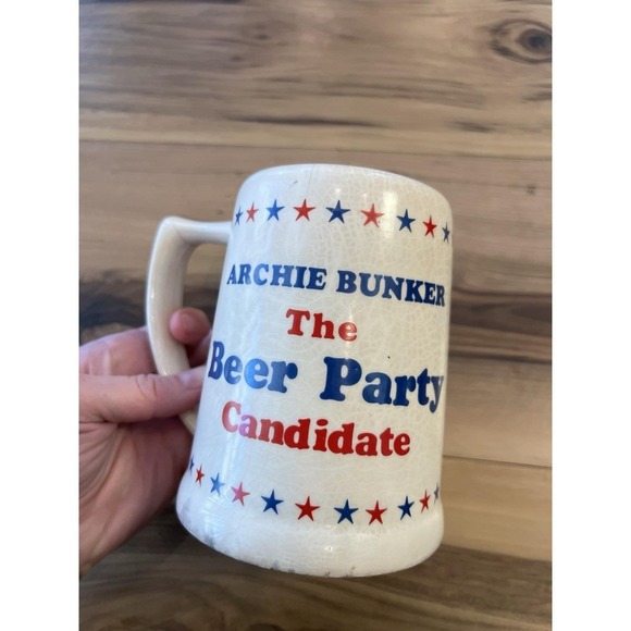 Vintage 1970's ARCHIE BUNKER for PRESIDENT Beer Mug THE BEER PARTY CANDIDATE - Picture 2 of 14